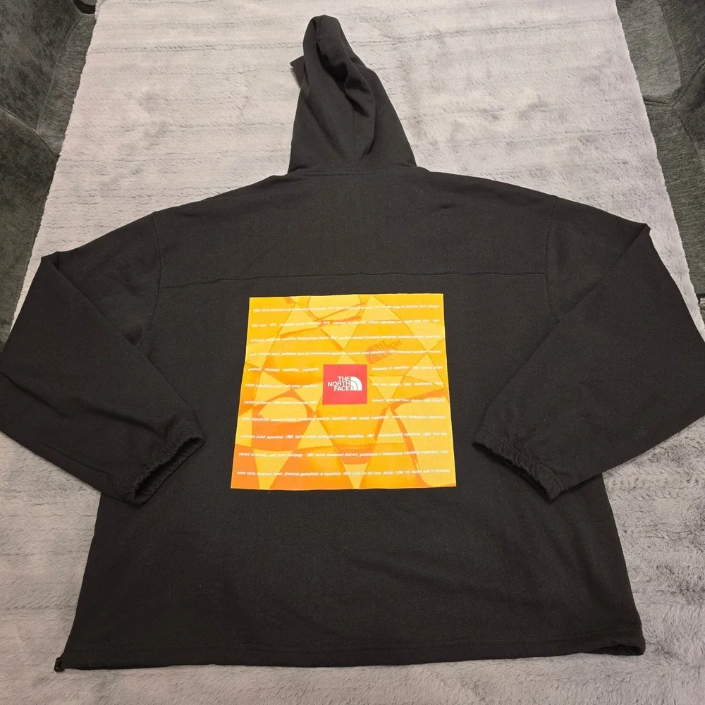 The North Face Circular Design Hoodie Mens XL Black Graphic Pullover Sweatshirt - Picture 8 of 8